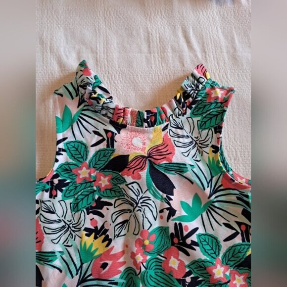 Crown & Ivy girls size 7 floral dress with ruffle collar, back collar tie, EUC - Picture 3 of 6